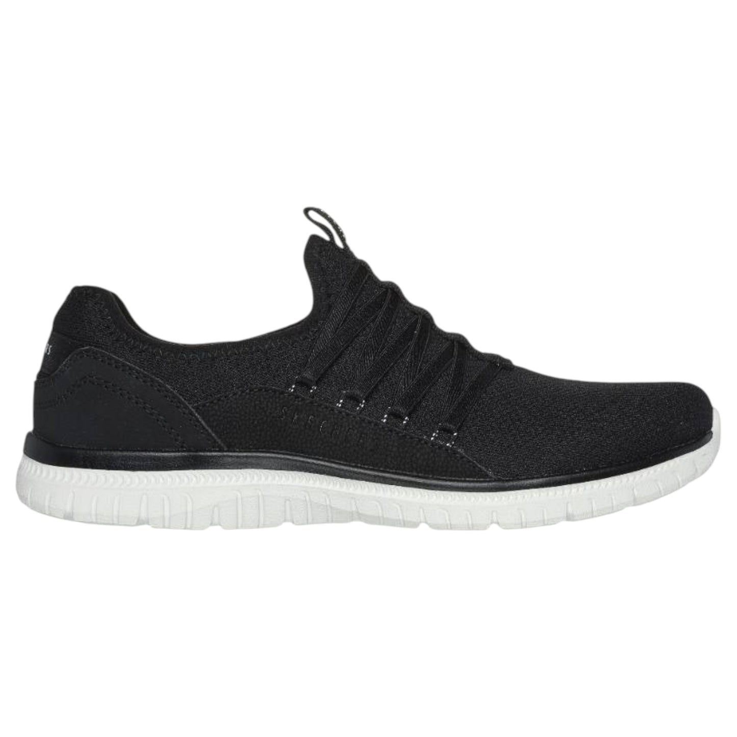 Womens Skechers Virtue - Moonflower Shoes Black/White