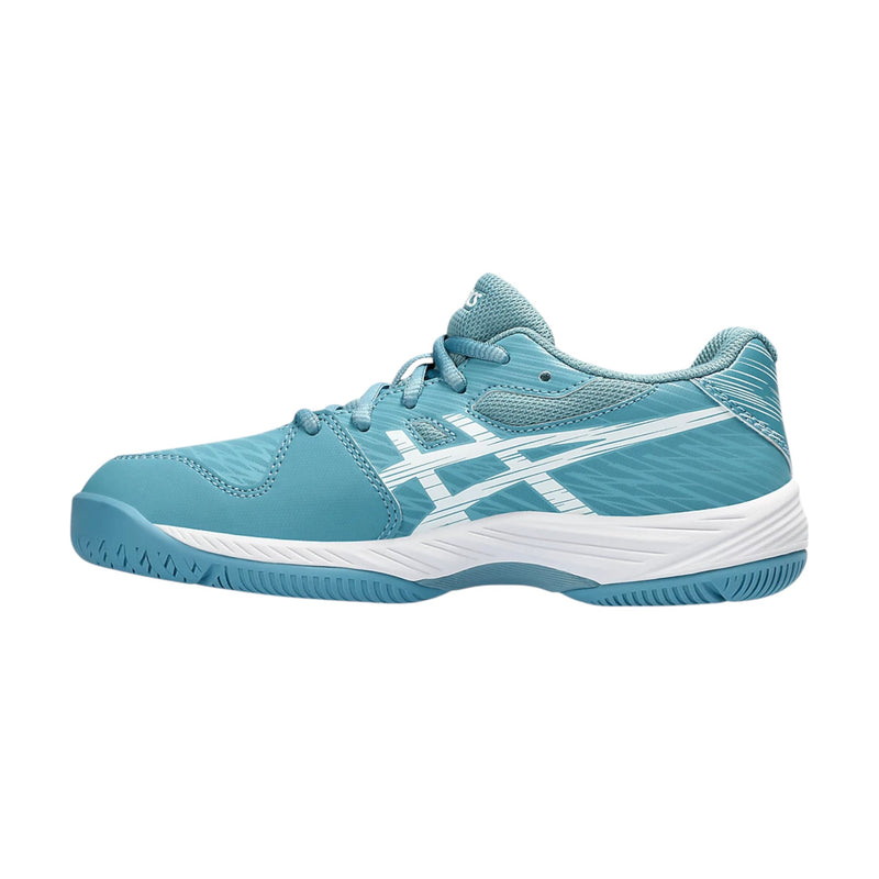 Kids Asics Gel-Game 9 Grade School Gris Blue/ White Athletic Sports Shoes