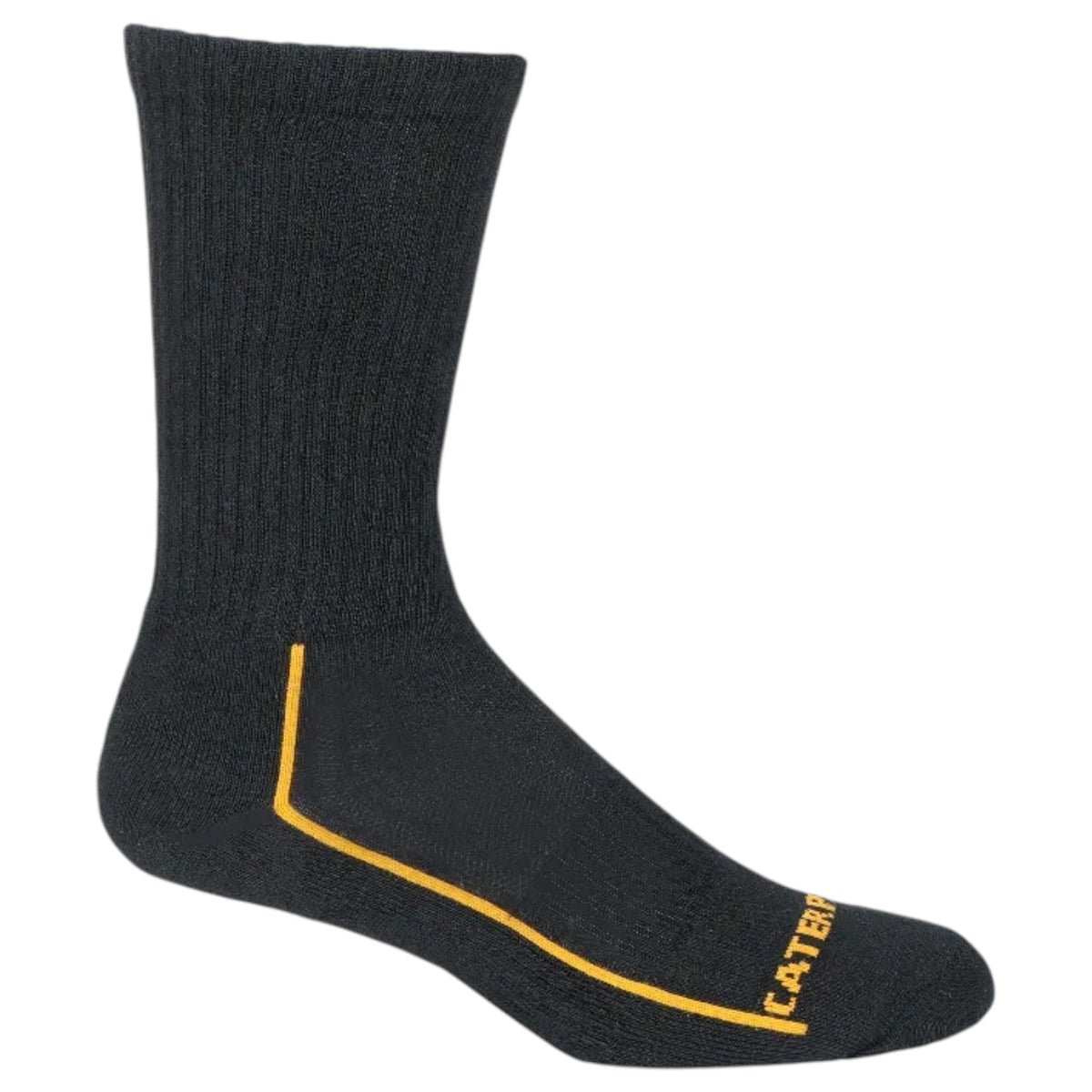 10 Pack Mens Caterpillar 1/2 Cushion Cotton Work Crew Socks Black