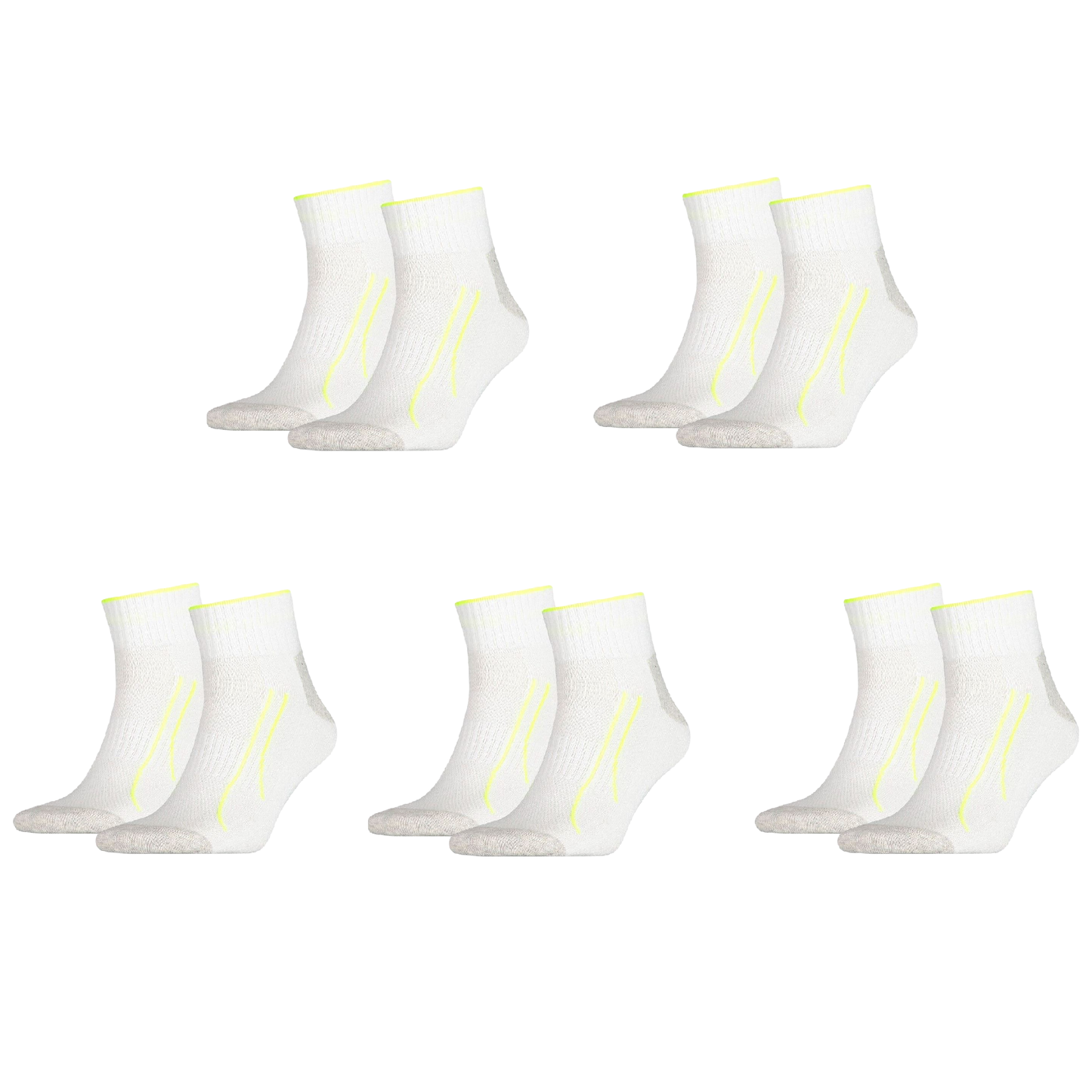 10 Pack Mens Puma Performance Training Quarter Crew Socks Black/White