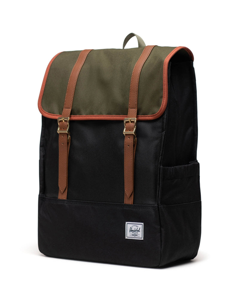 Unisex Herschel Survey Travel Bag 20L Black/Ivy Green/Chutney Backpack