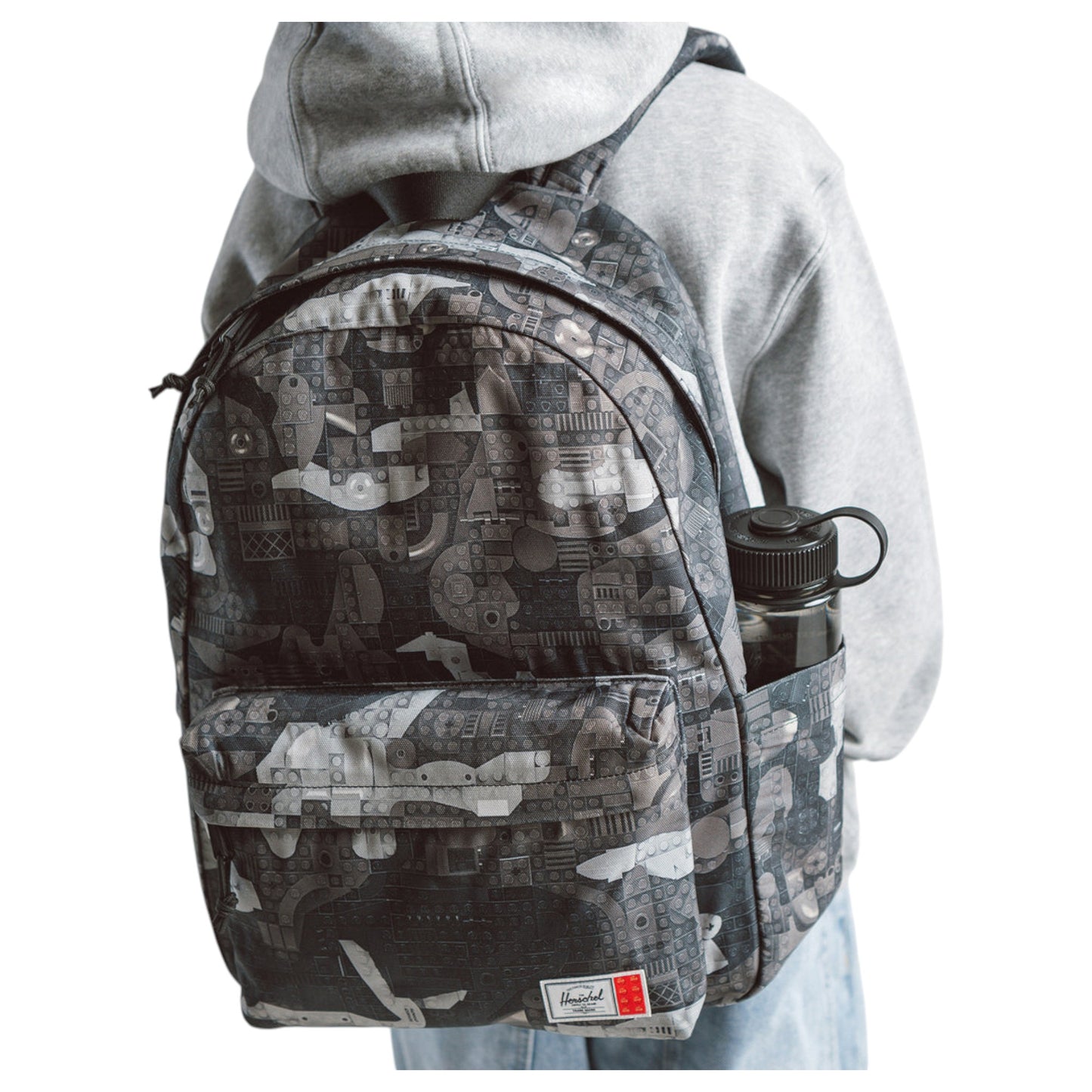 Unisex Adults Herschel Lego Classic XL 30L Backpack Abstract Bricks Black