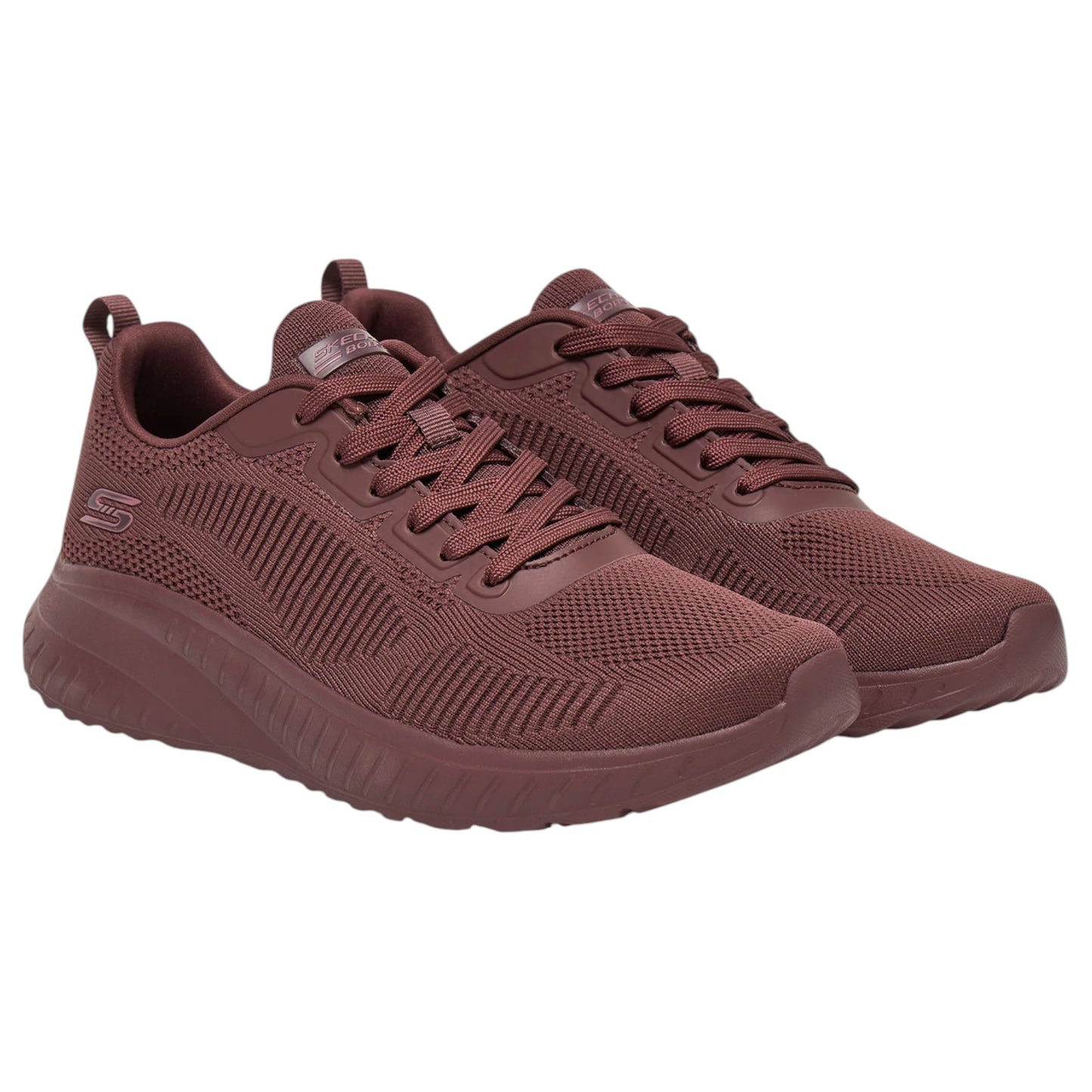 Womens Skechers BOBS Sport Squad Chaos - Face Off Shoes Plum