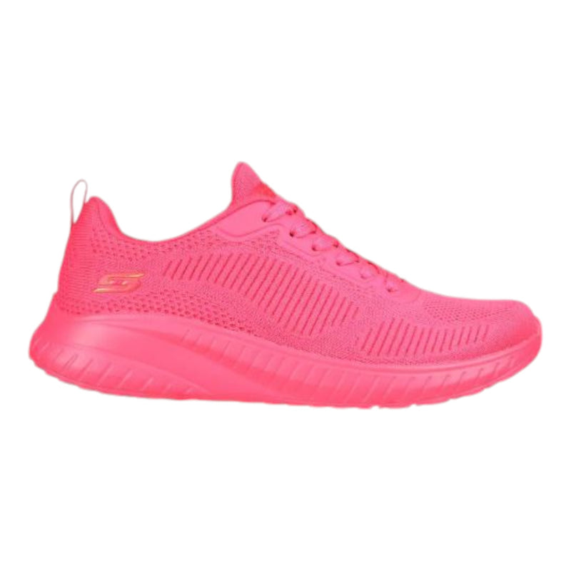 Womens Skechers Bobs Sport Squad Chaos - Cool Rythms Neon Pink Sneaker Shoes