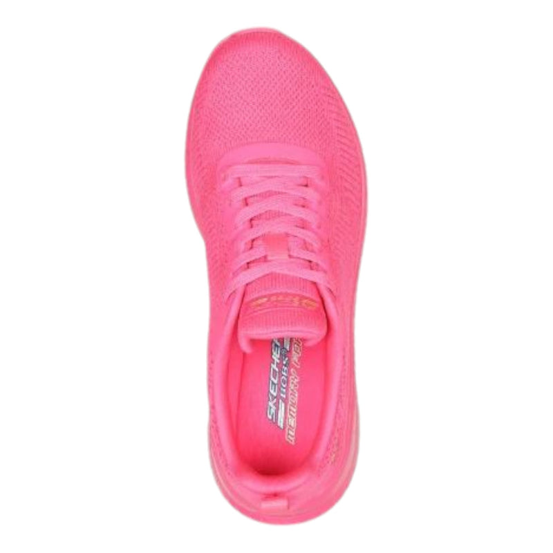 Womens Skechers Bobs Sport Squad Chaos - Cool Rythms Neon Pink Sneaker Shoes