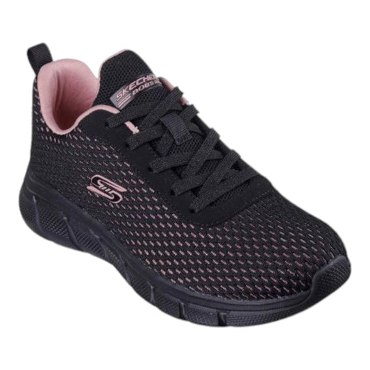 Womens Skechers Bobs Sport B Flex - Swift Flair Shoes Black/Black