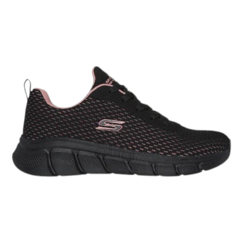 Womens Skechers Bobs Sport B Flex - Swift Flair Black/Black Sneaker Shoes