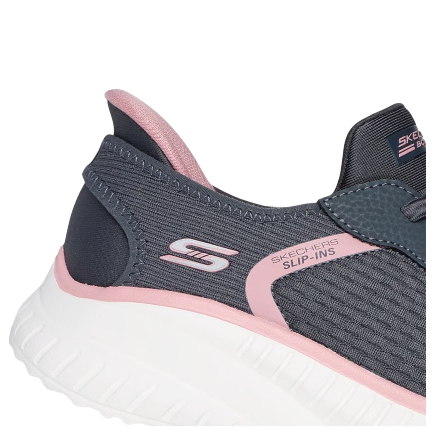 Womens Skechers BOBS Sport Squad Chaos - Stroke of Luck Shoes Light Grey