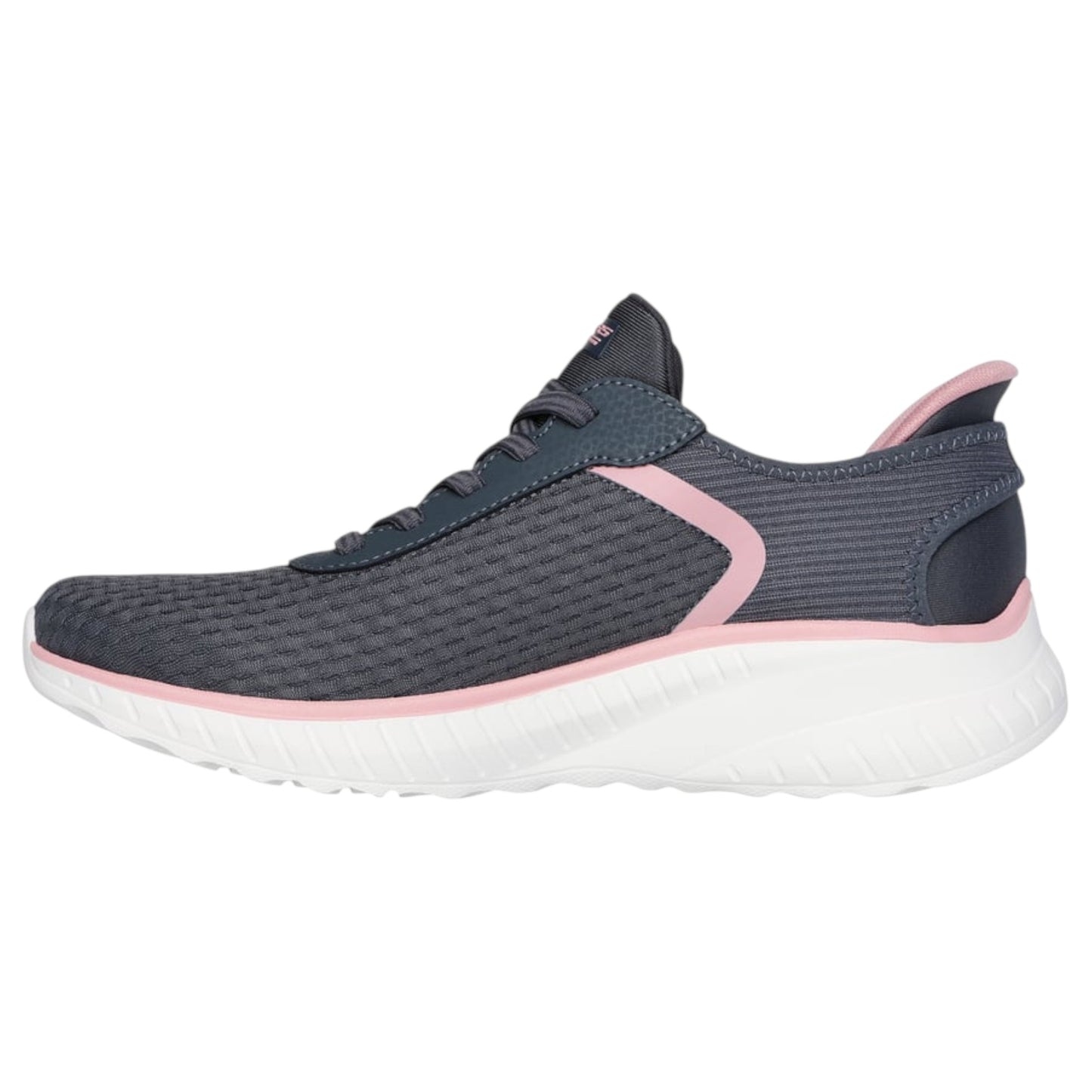 Womens Skechers BOBS Sport Squad Chaos - Stroke of Luck Shoes Light Grey