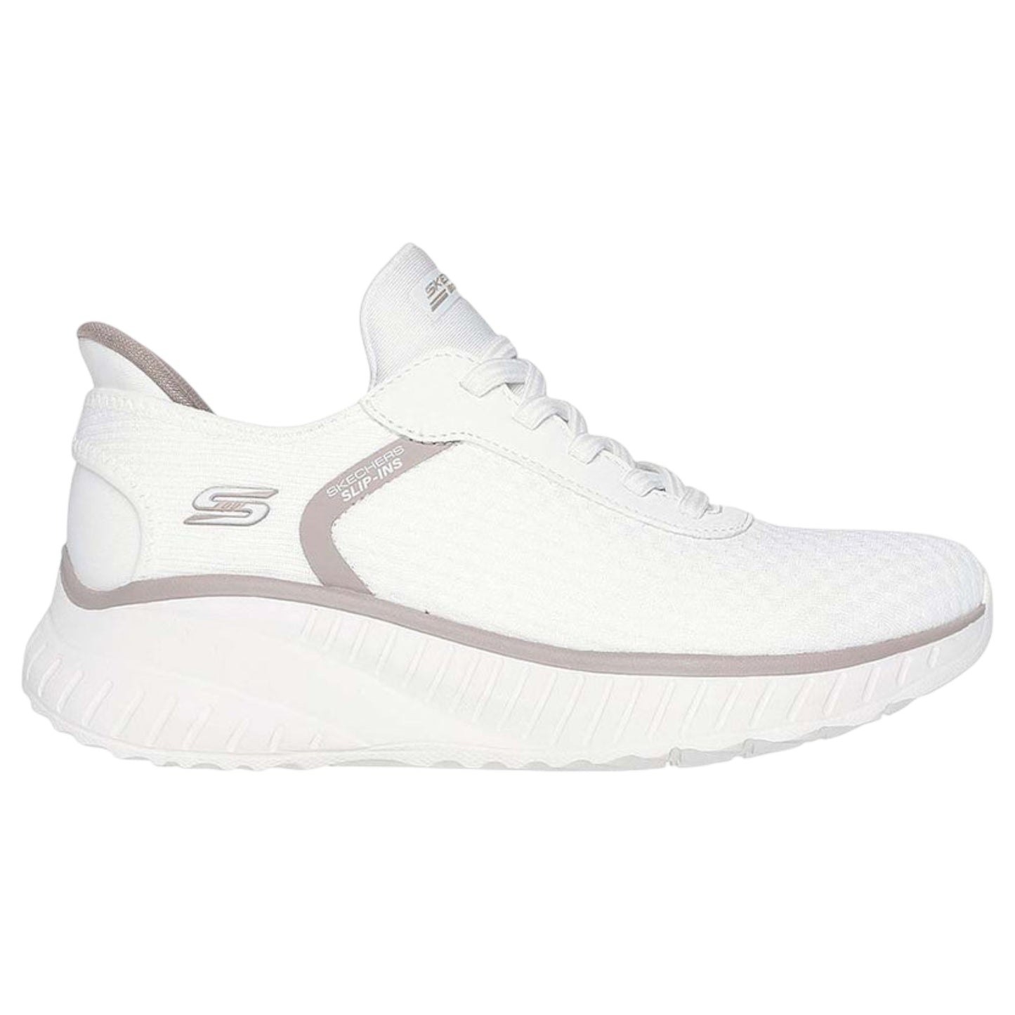 Womens Skechers Bobs Sport Squad Chaos - Stroke Of Luck Off White Shoes