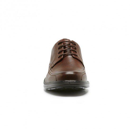 Mens Hush Puppies Torpedo Extra Wide Brown Leather Work Lace Up Shoes