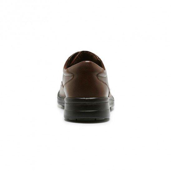 Mens Hush Puppies Torpedo Extra Wide Brown Leather Work Lace Up Shoes