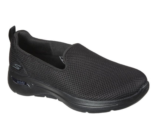 Womens Skechers Go Walk Arch Fit - Grateful Shoes Black/Black