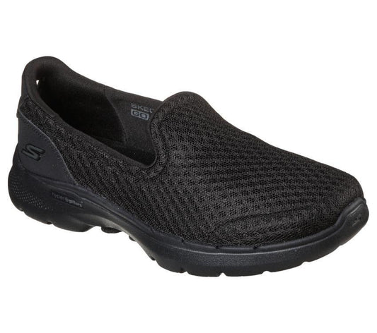 Womens Skechers Go Walk 6 - Big Splash Shoes Black/Black