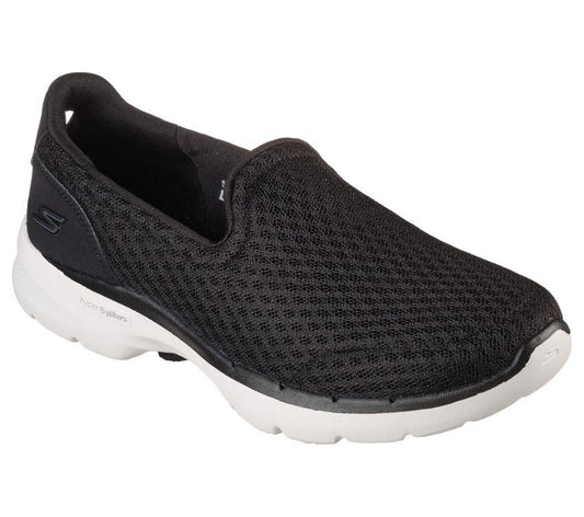 Womens Skechers Go Walk 6 - Big Splash Shoes Black/White