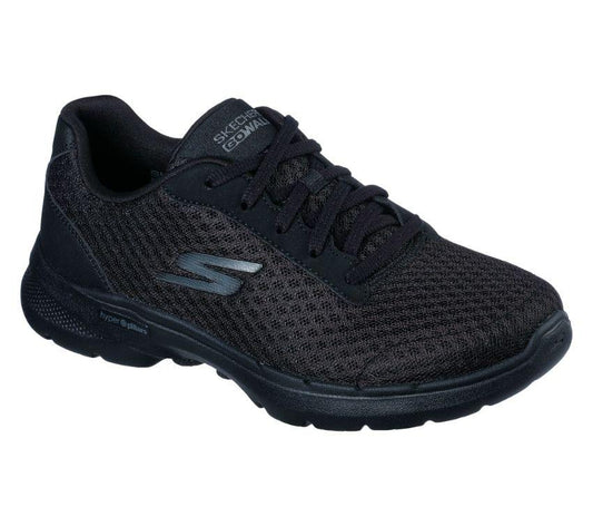 Womens Skechers Go Walk 6 - Iconic Vision Wide Fit Shoes Black/Black