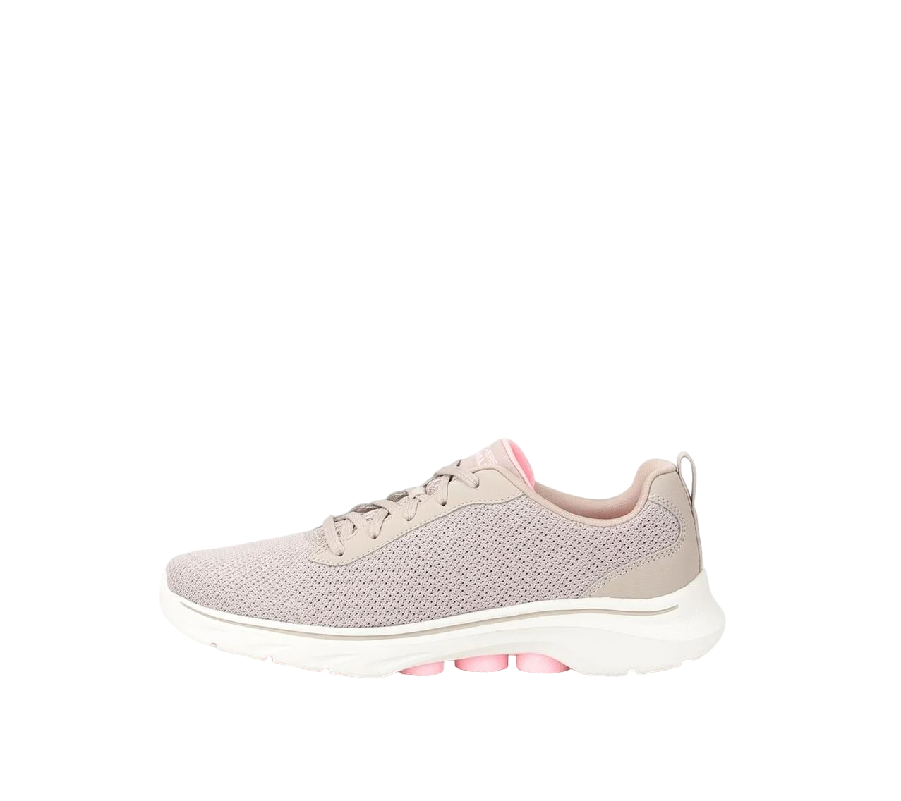 Womens Skechers Go Walk 7 - Clear Path Shoes Taupe/Pink