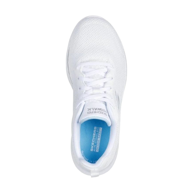 Womens Skechers Go Walk 7 - Clear Path White Lace Up Sneaker Shoes