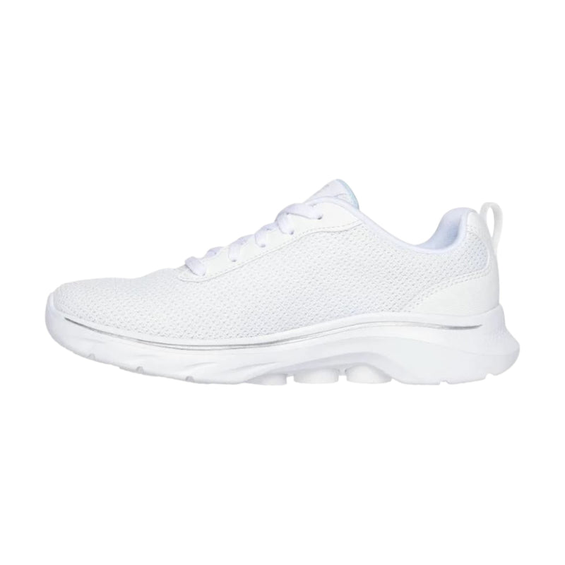 Womens Skechers Go Walk 7 - Clear Path White Lace Up Sneaker Shoes