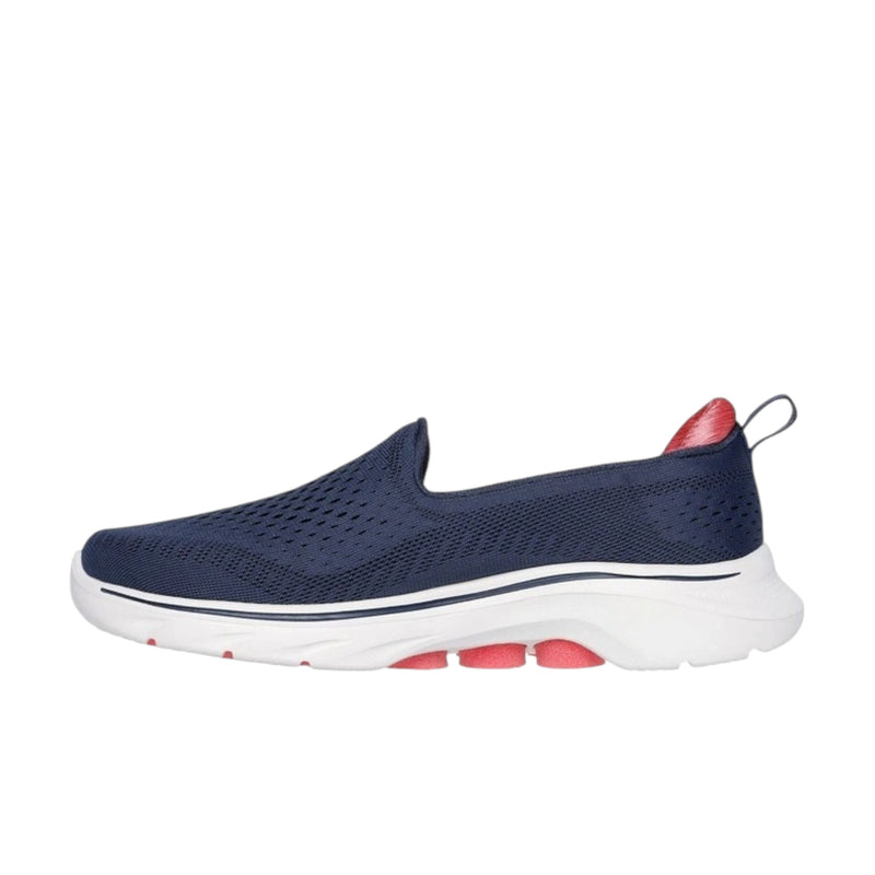 Womens Skechers Go Walk 7 - Vina Navy/ Coral Slip On Sneaker Shoes