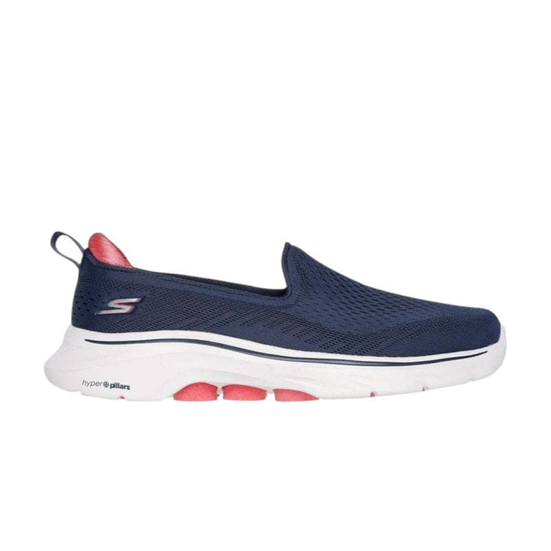 Womens Skechers Go Walk 7 - Vina Navy/ Coral Slip On Sneaker Shoes