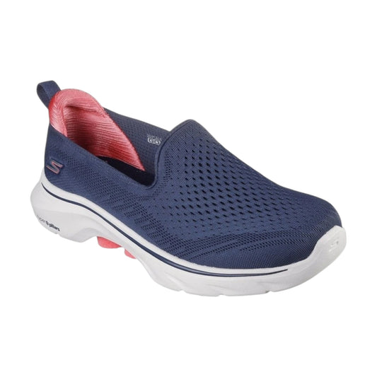 Womens Skechers Go Walk 7 - Vina Shoes Navy/Coral