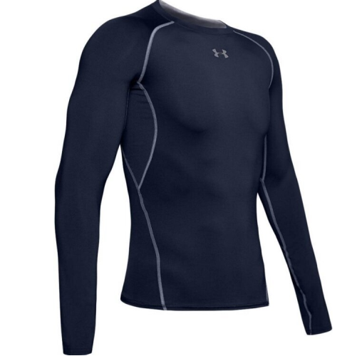 Mens Under Armour Training Shirt Heatgear Long Sleeve Midnight Navy