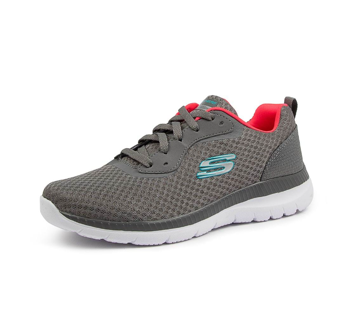 Womens Skechers Bountiful Gray/Coral Running Sport Shoes