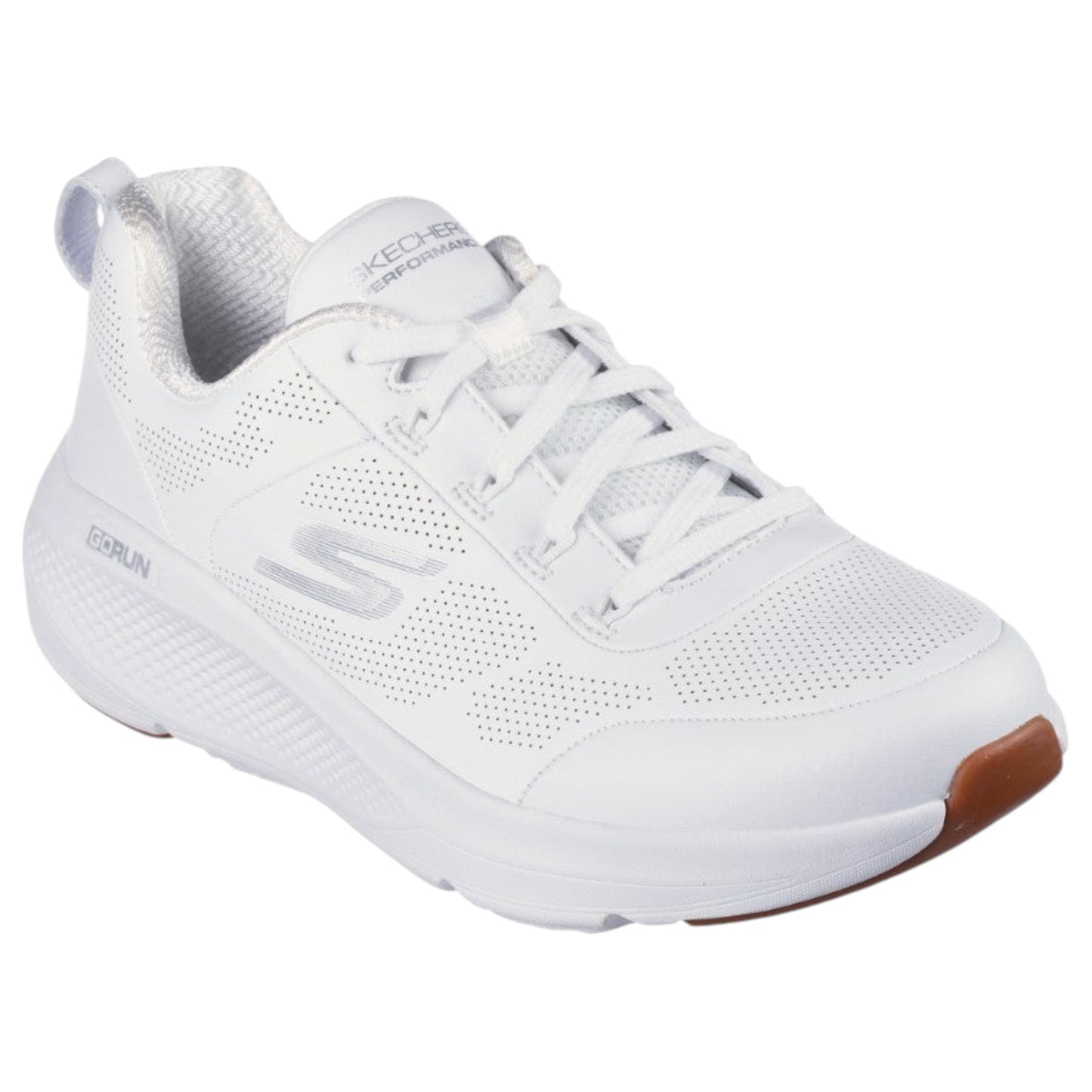 Womens Skechers GO Run Elevate - Upper Class Shoes White/Silver