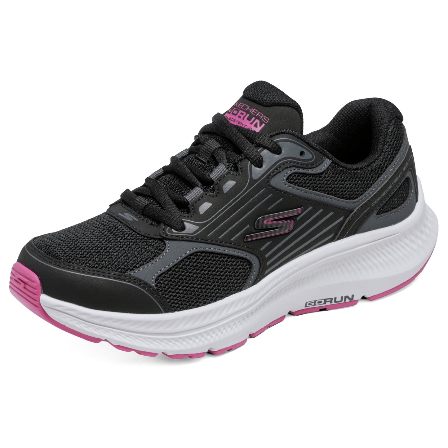 Womens Skechers GO Run Consistent 2.0 - Advantage Shoes Black/Fuchsia