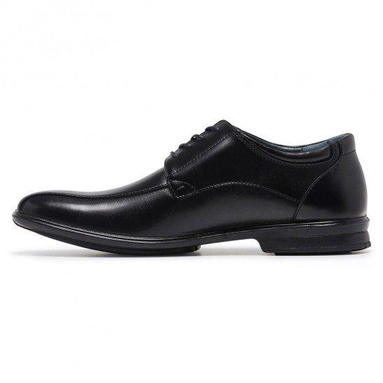 Mens Hush Puppies Carey Black Leather Extra Wide Lace Up Work Formal Shoes