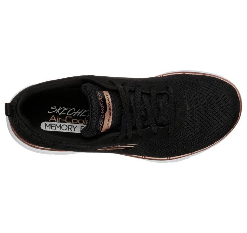 Womens Skechers Flex Appeal 3.0 - First Insight Black / Rose Gold Sneaker Shoes