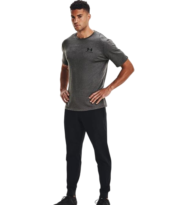 Mens Under Armour Charcoal/ Black Sportstyle Short Sleeve Athletic Shirt