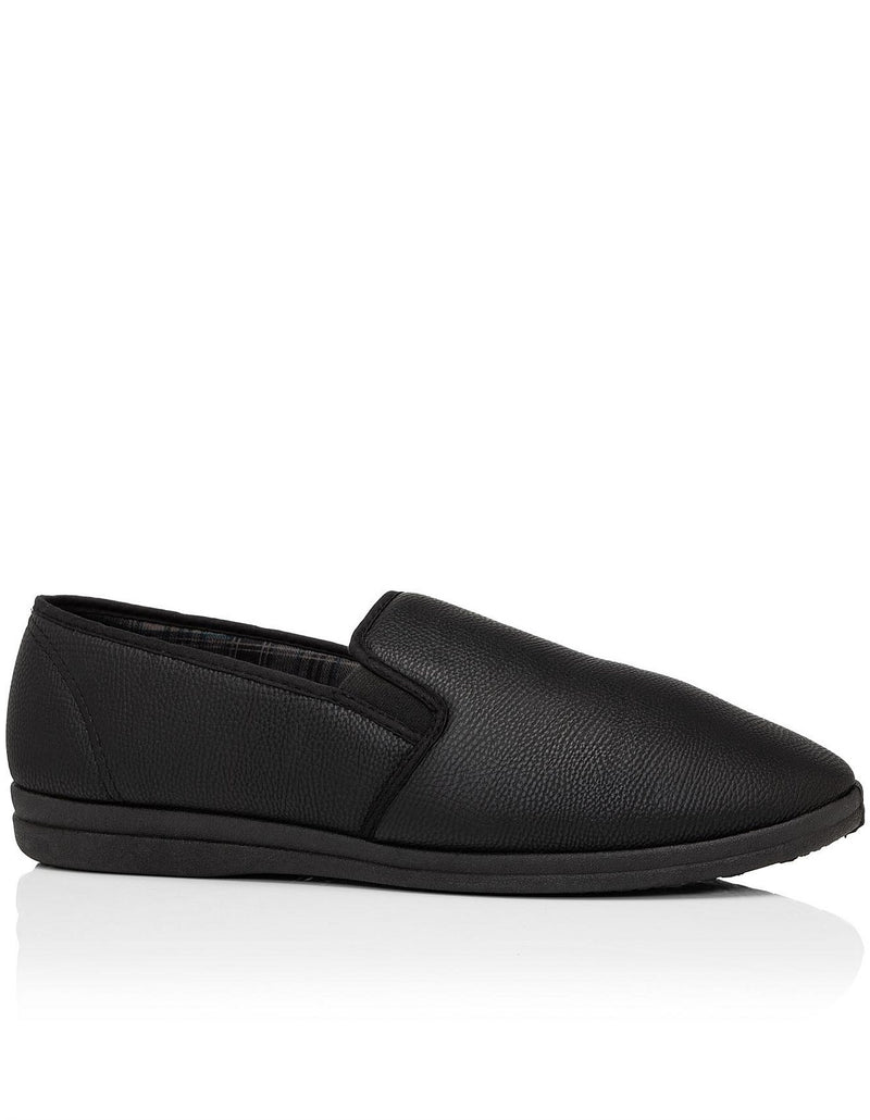 Mens Grosby Sterling Slippers Casual Slip On Black Shoes
