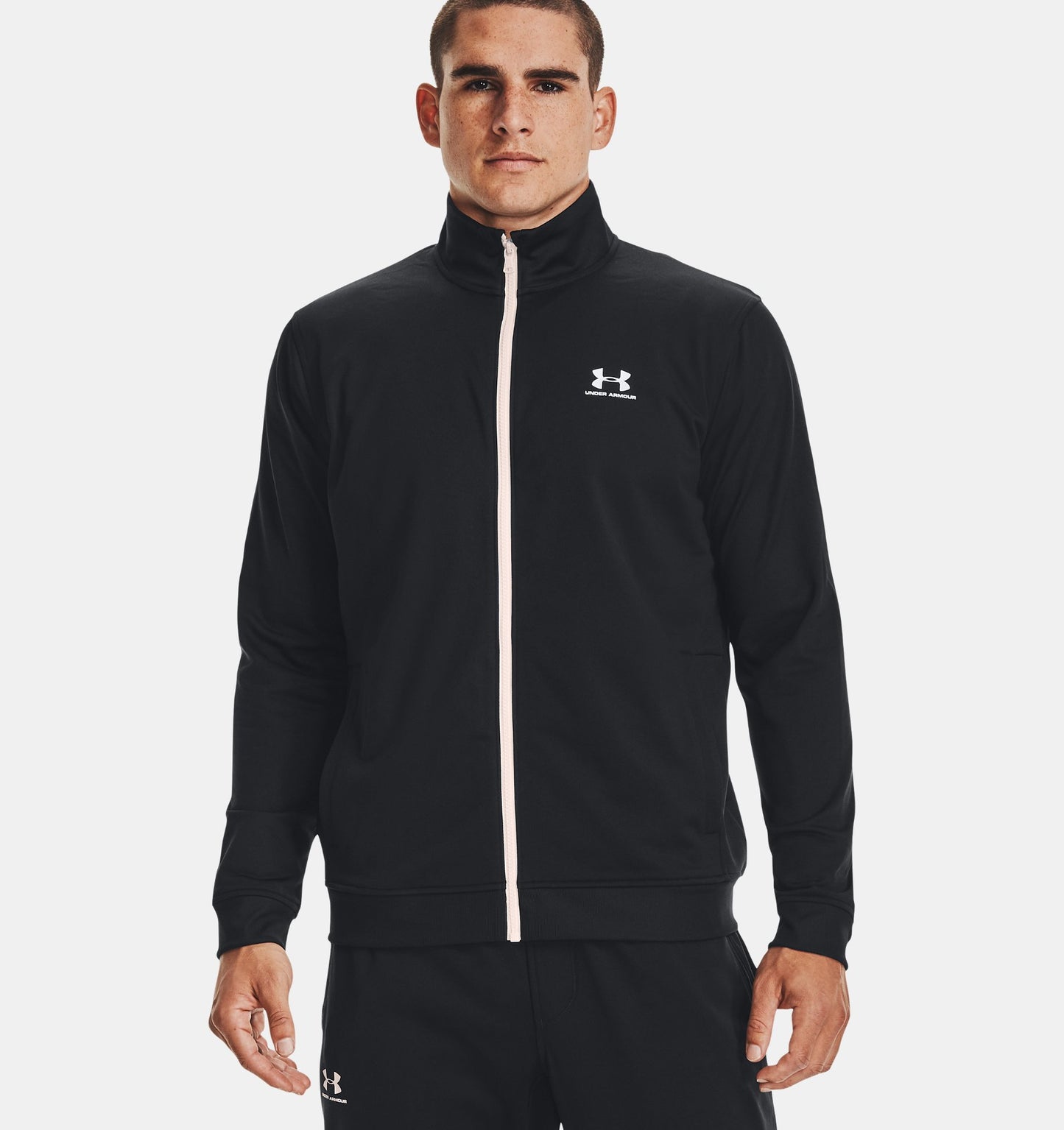 Mens Under Armour Sportstyle Tricot Active Sweatshirt Jacket Black