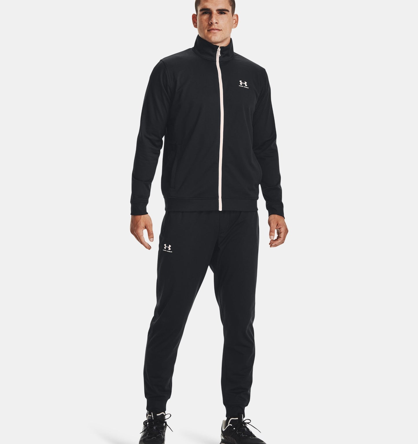 Mens Under Armour Sportstyle Tricot Active Sweatshirt Jacket Black