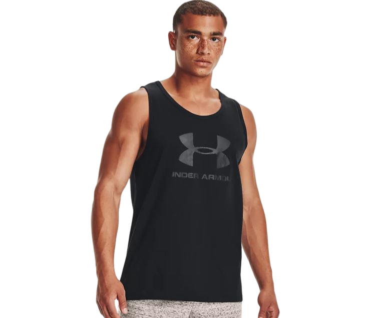 Mens Under Armour Black Sportstyle Tank Top Athletic Singlet