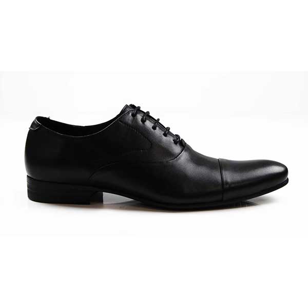 Mens Zasel Santos Black Leather Lace Up Shoes