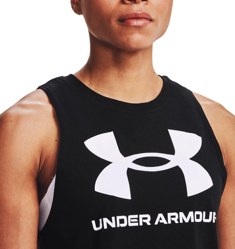 3 x Womens Under Armour Live Sport Style Tank Top Black Singlet