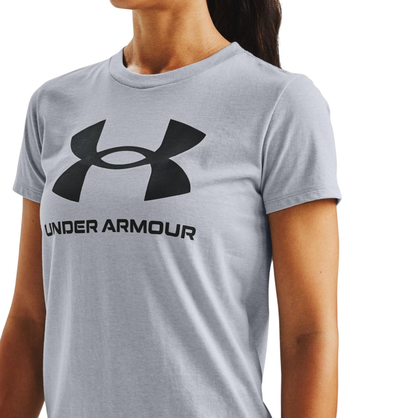 4 x Womens Under Armour Sport Style Logo Short Sleeve Grey Shirt