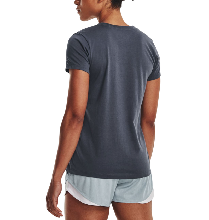 2 x Womens Under Armour Sport Style Logo Short Sleeve Charcoal Shirt