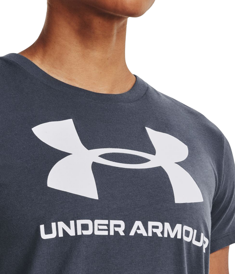 5 x Womens Under Armour Sport Style Logo Short Sleeve Charcoal Shirt