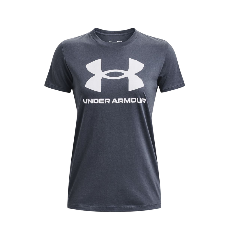 5 x Womens Under Armour Sport Style Logo Short Sleeve Charcoal Shirt