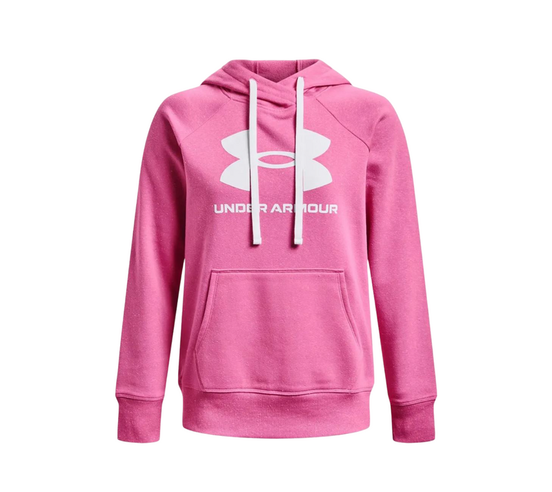 Womens Under Armour Rival Fleece Logo Pink Edge Hoodie