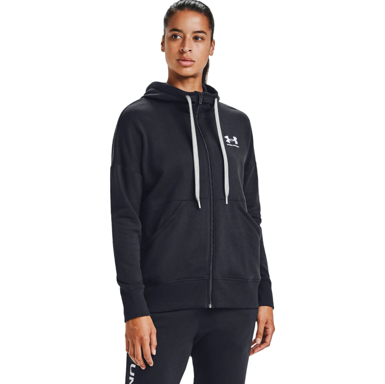 Womens Under Armour Rival Fleece Full Zip Hoodie Black