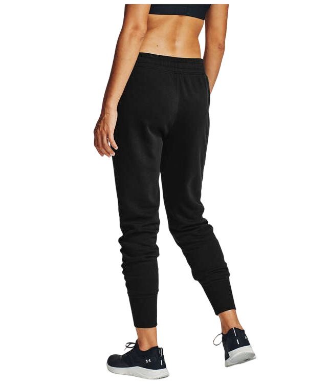 Womens Under Armour Rival Fleece Joggers Trackies Black/ White