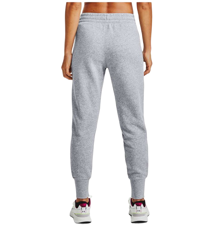 Womens Under Armour Steel Grey/ Black Rival Fleece Joggers Athletic Trackies
