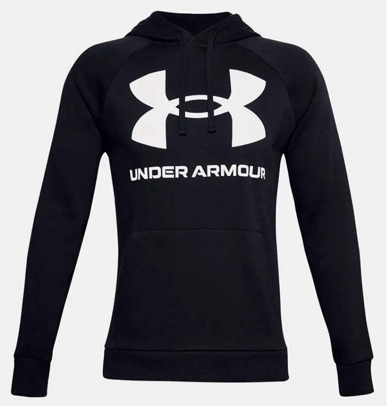 Mens Under Armour Ua Rival Fleece Big Logo Hoodie Sweatshirt Black