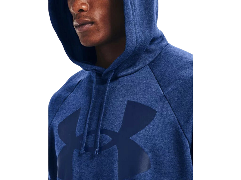 Mens Under Armour Ua Rival Fleece Big Logo Hoodie Sweatshirt Blue / Heather - M