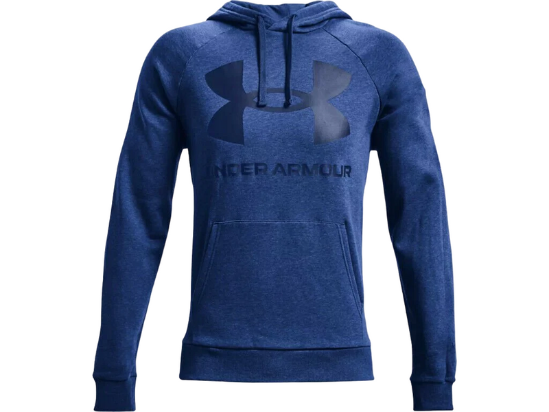 Mens Under Armour Ua Rival Fleece Big Logo Hoodie Sweatshirt Blue / Heather - M